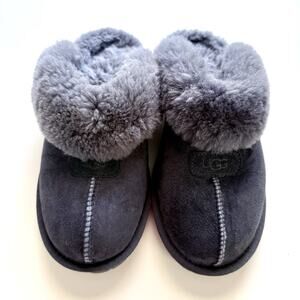 UGG Slippers US 8 EU 39 Slip On Dark Indigo Blue Coquette Suede Comfort Cozy